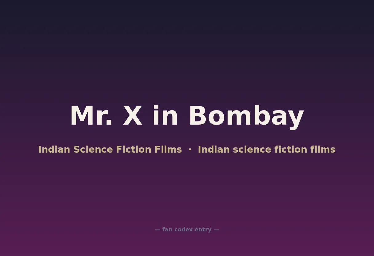Mr. X in Bombay